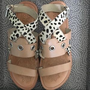 Bull Boxer, ankle wrap sandal, size 8.